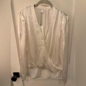 NET Veronica Beard Ivory Satin Top